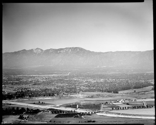 San Gabriel Valley and Mount Wilson seen from the hills east of Rosemead Blvd. and south of the San Gabriel River Freeway