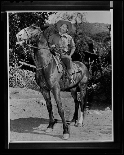 Fred Roberts on horse, Malibu