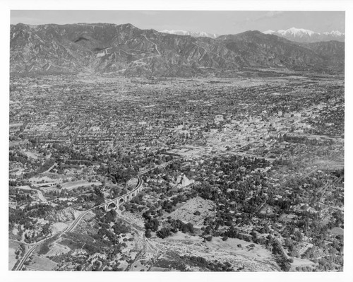 Aerial view of Pasadena and Mount Wilson