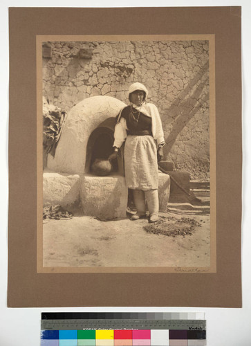 Isleta, New Mexico. Showing estufa or Spanish oven introduced by the Spaniards and now used by all the Rio Grande Indians