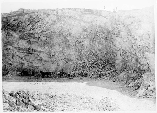 Quarrying limestone, Oro Grande, Ca