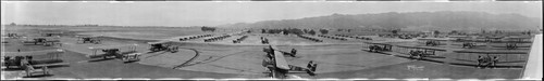 United Airport, military planes on runway, Burbank. April 26, 1930