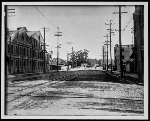 Railway tracks on street, Los Angeles