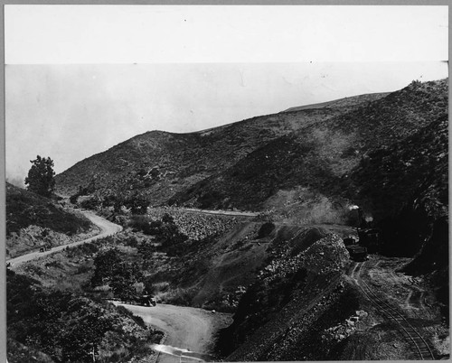 P.E. Railway building through Cahuenga Pass