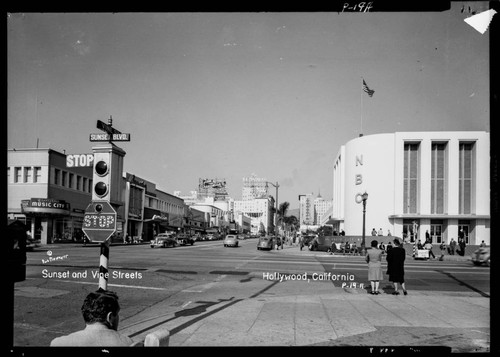 Sunset and Vine Streets, Hollywood, California