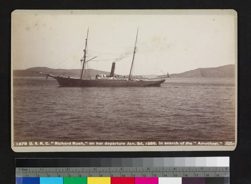 U.S.R.C. "Richard Rush" on her departure January 2nd, 1886, in search of the "Amethyst"