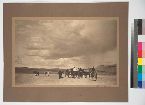 Meeting of the Clan. Navajo at the mouth of the Canyon de Chelly, Arizona