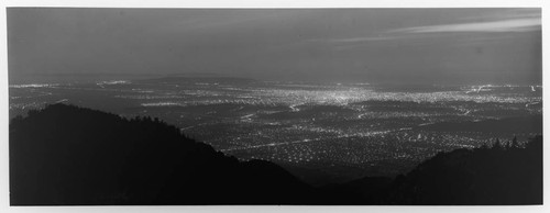 Night panaoramic view of Pasadena as seen from Mount Wilson