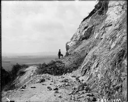 Small rock slide near the base of the Mount Wilson toll road