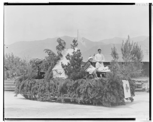 Red Cross float in fire prevention parade. 1930