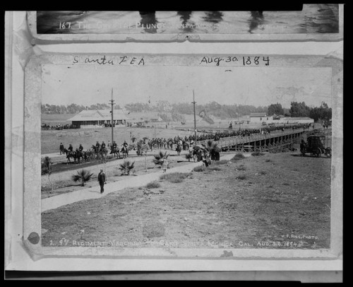 9th Regiment marching to camp, Santa Monica, Cal. Aug. 20, 1894