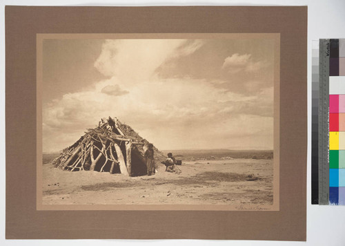 Navajo hogan on the edge of the Chinle desert in Northeastern Arizona