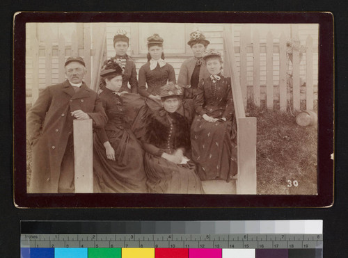 Captain Michael A. Healy and a group of young ladies, Unalaska, 1890