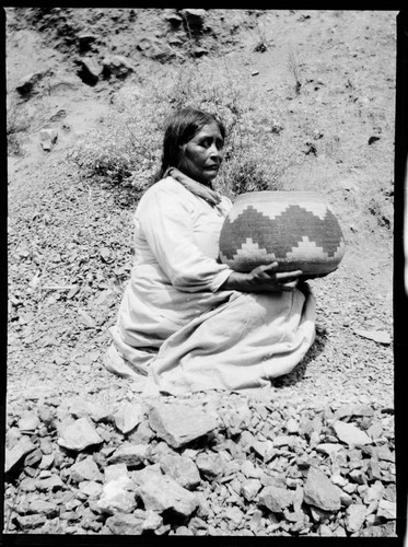 Mrs. Polly Conrad (Karok). Mrs. Hickox's mother. Polly belongs to Eel River tribe