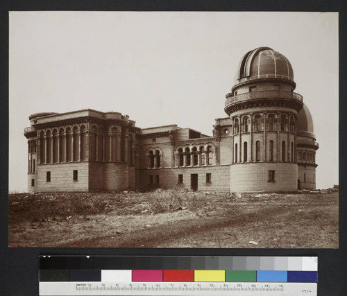 North dome of the Yerkes Observatory, from the east, after the Kenwood Observatory dome has been installed