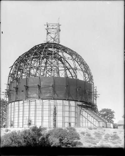 100-inch telescope dome, under construction, Mount Wilson Observatory