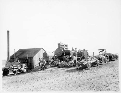 Loading ore wagons