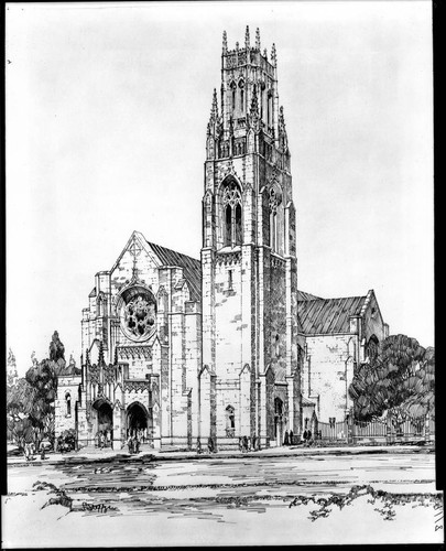 Architects' rendering of Westminster Presbyterian Church, 1757 N. Lake Ave., Pasadena