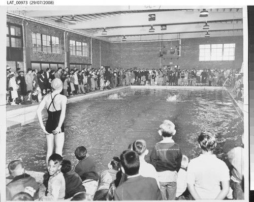 Dedication of Harry Chandler Memorial Pool with the Los Angeles Athletic Club