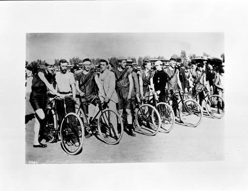 Bicycle race, Riverside team, L.A., Oct. 3, 1893