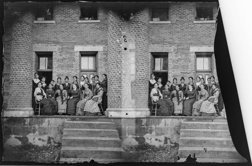 Class and teachers of Young Ladies Seminary, 1879. Tahlequah, Indian Territory