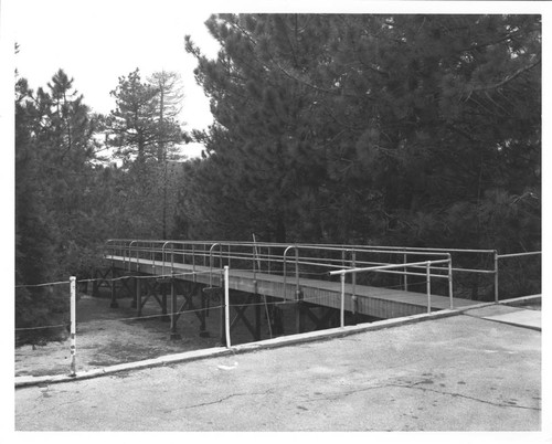 New footbridge on Mount Wilson as seen from outside the 100-inch telescope dome
