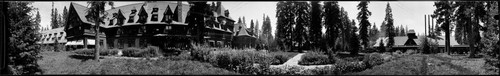 Tahoe Tavern with passenger train, Lake Tahoe. approximately 1910