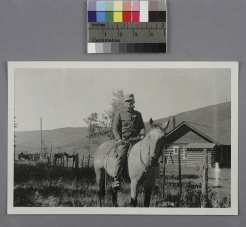 Edwin Powell Hubble on the horse Buck at the Rio Blanco Ranch in Meeker, Colorado