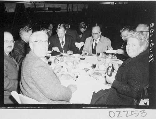 Banquet guests at the dedication of the 60-inch telescope, Palomar Observatory