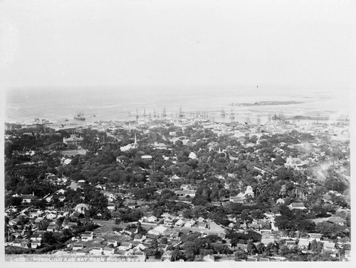 Honolulu and bay from Punch Bowl