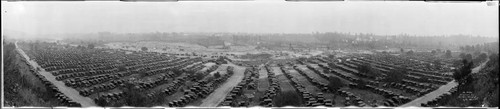 Parked automobiles, Rose Bowl Stadium, Pasadena. January 1, 1925