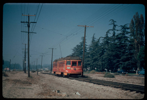 Pacific Electric Railway car in North Hollywood, on the Van Nuys line