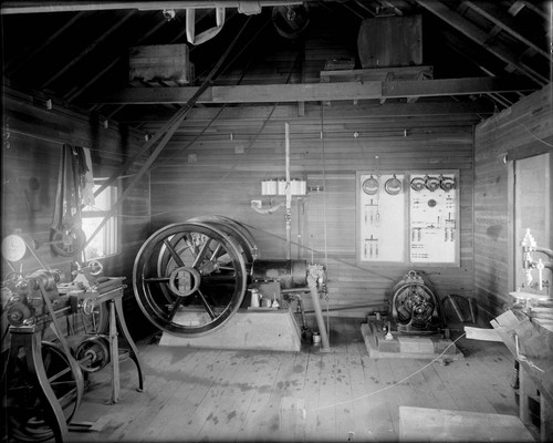 Interior of the engine room of the power house, Mount Wilson Observatory