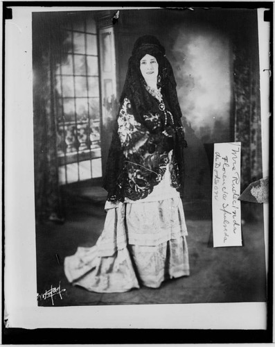 Glass negative copy of a portrait of Mrs. Rudecinda Florencia Sepulveda de Dodson