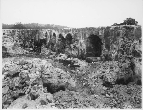 Mission Santa Margarita, from inside ruins--hauling away stone for other uses