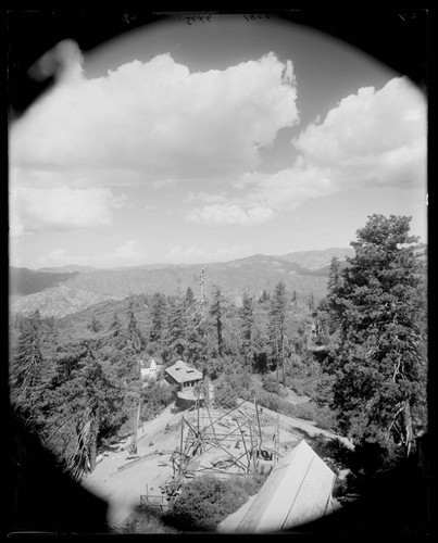 Early construction of the 150-foot tower, Mount Wilson Observatory