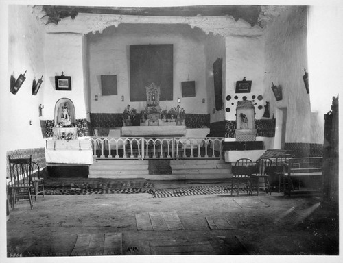 Interior view of church, Cebolleta, New Mexico