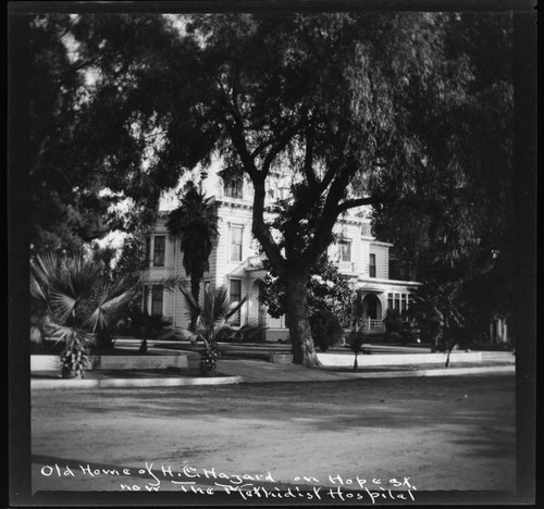 Old home of H. T. Hazard on Hope St. now the Methodist Hospital