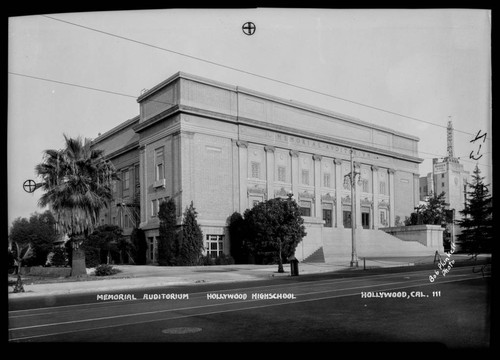 Memorial Auditorium, Hollywood High School, Hollywood, Cal