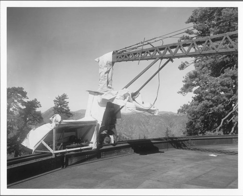 Surfacing the rails of the dome for the Hooker telescope, Mount Wilson Observatory