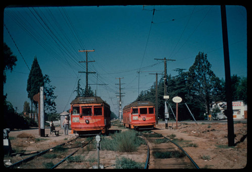 Pacific Electric Railway cars on the Van Nuys line