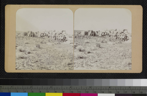 A funeral taking place at the cemetery at Cahuilla