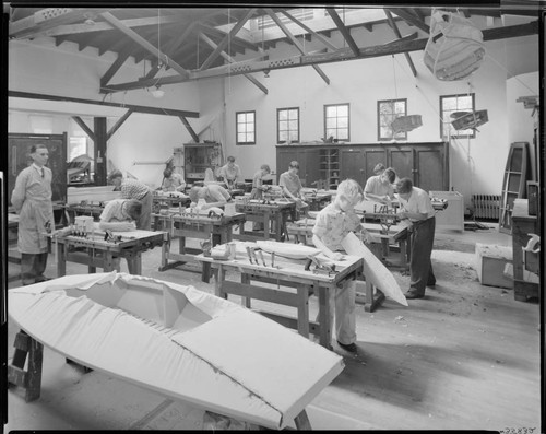 Woodworking shop, Polytechnic Elementary School, 1030 East California, Pasadena. May 7, 1939