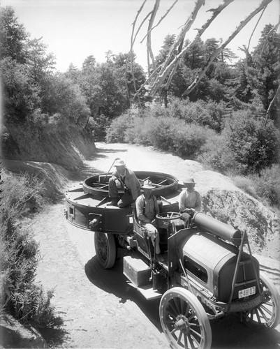 Mount Wilson Observatory truck transporting the mirror cell for the 100-inch telescope