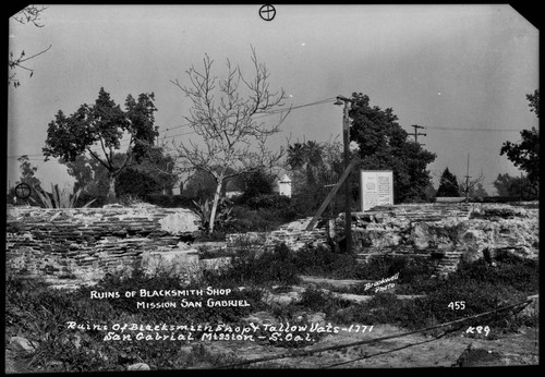 Ruins of blacksmith shop, Mission San Gabriel