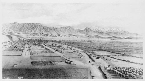 Los Angeles in 1873, from Ninth and Main Streets