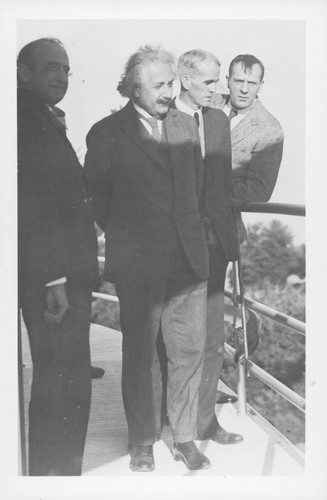 Walther Mayer, Albert Einstein, Walter Adams and Edwin Hubble at Mount Wilson Observatory