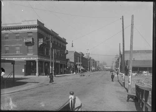 View along street, looking from old Truckee Bridge, Reno, Nevada