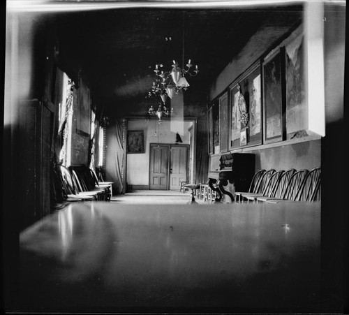 Interior of unidentified church or meeting hall