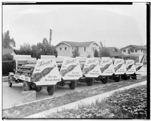 Whistle Bottling Company trucks, 115 Mission, South Pasadena. 1927